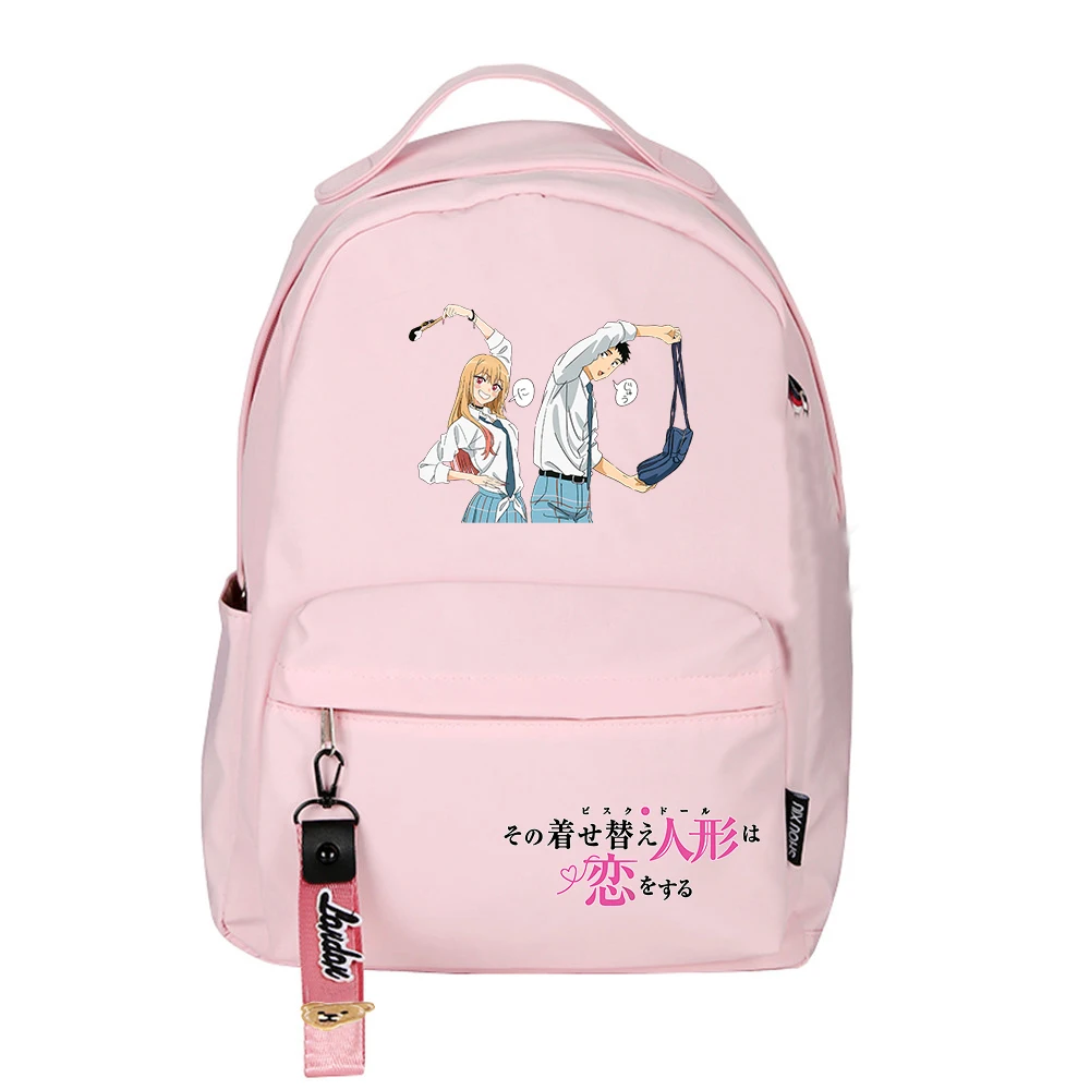 My Dress-Up Darling Girls Kawaii School Bags Cartoon Women Travel Backpack Pink Bookbag Cute Laptop Bagpack Nylon Rucksack