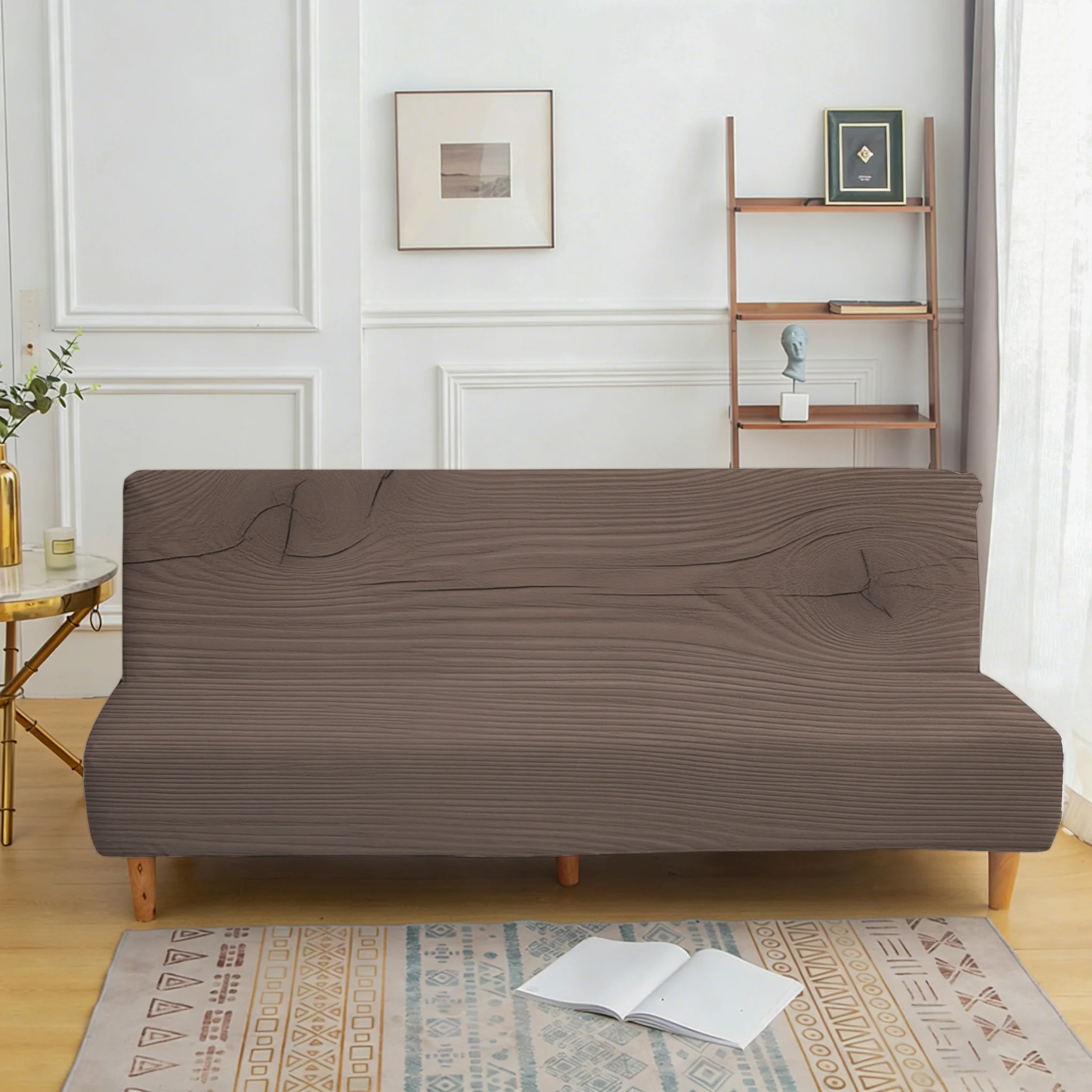Living room, bedroom sofa bedspread, wood grain sofa bedspread, all-inclusive dust cover, easy installation, machine washable
