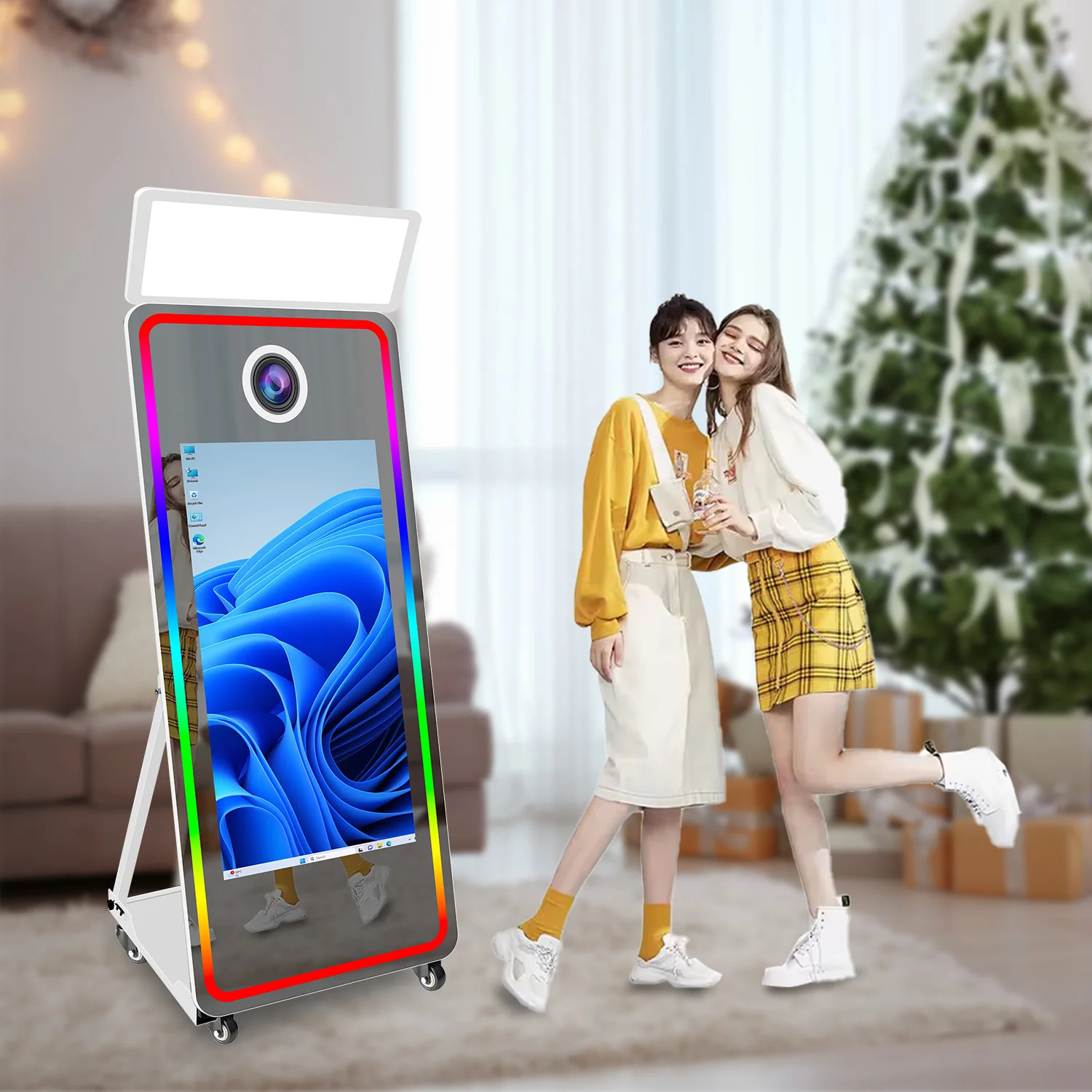 High Quality 65 Inch Mirror Selfie Photo Booth Compatible Camera Photobooth Touch Screen Magic Mirror Photo Booth Machine