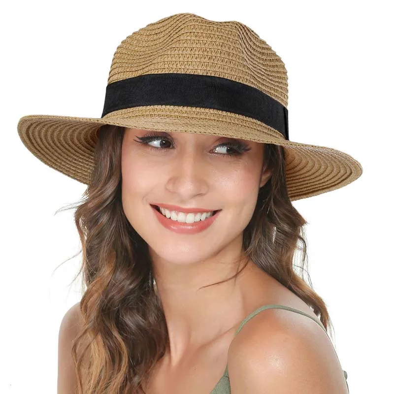

New French Retro Wide Brim Beach Hat, Lightweight Windproof Sun Protection Hat for Women, Perfect for Seaside and Beach Vacation