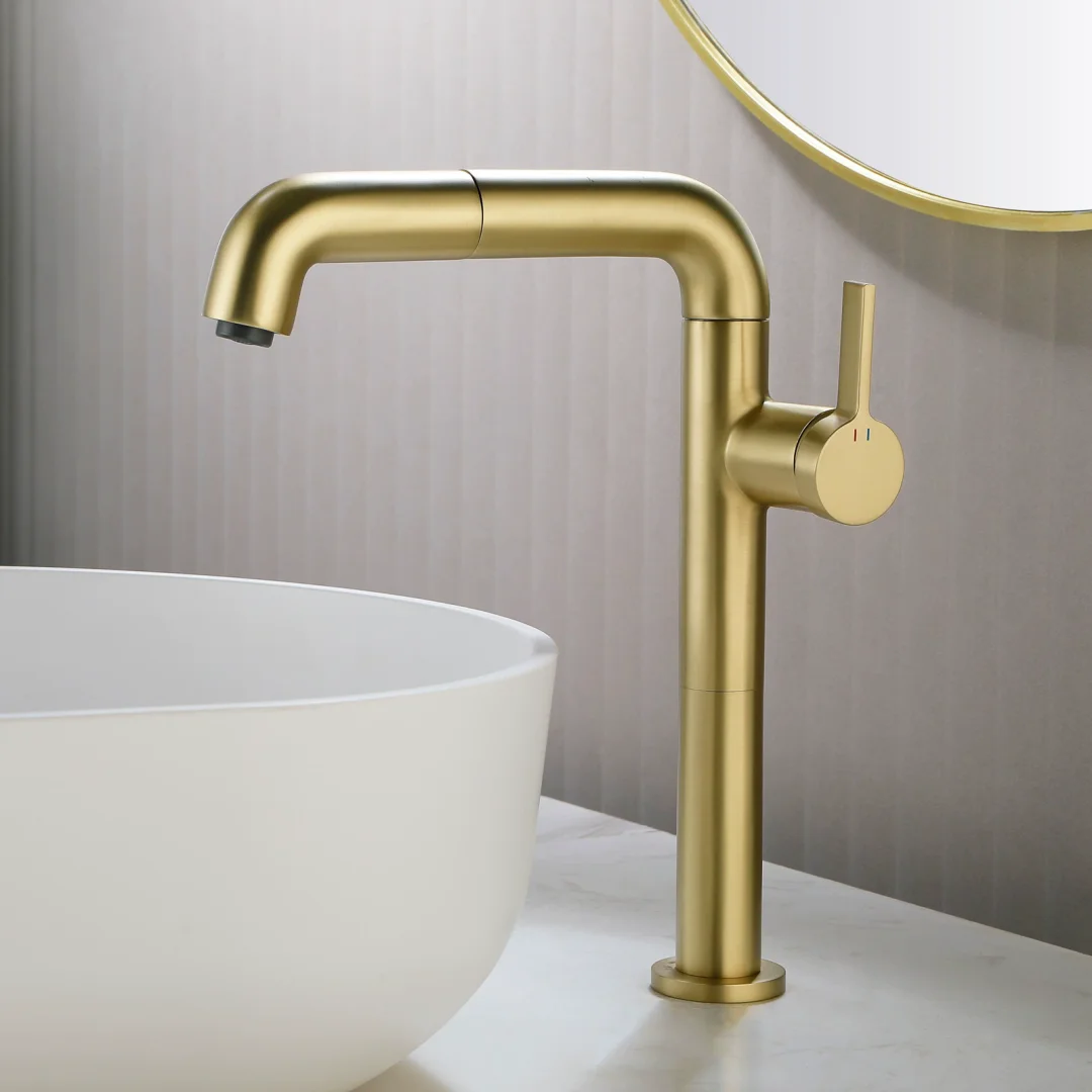 Rose Gold Basin Faucet Brushed Gold Bathroom Faucet Total Brass Cold & Hot Grey Lavotory Faucet Sink Tap Deck Mounted Sink Tap