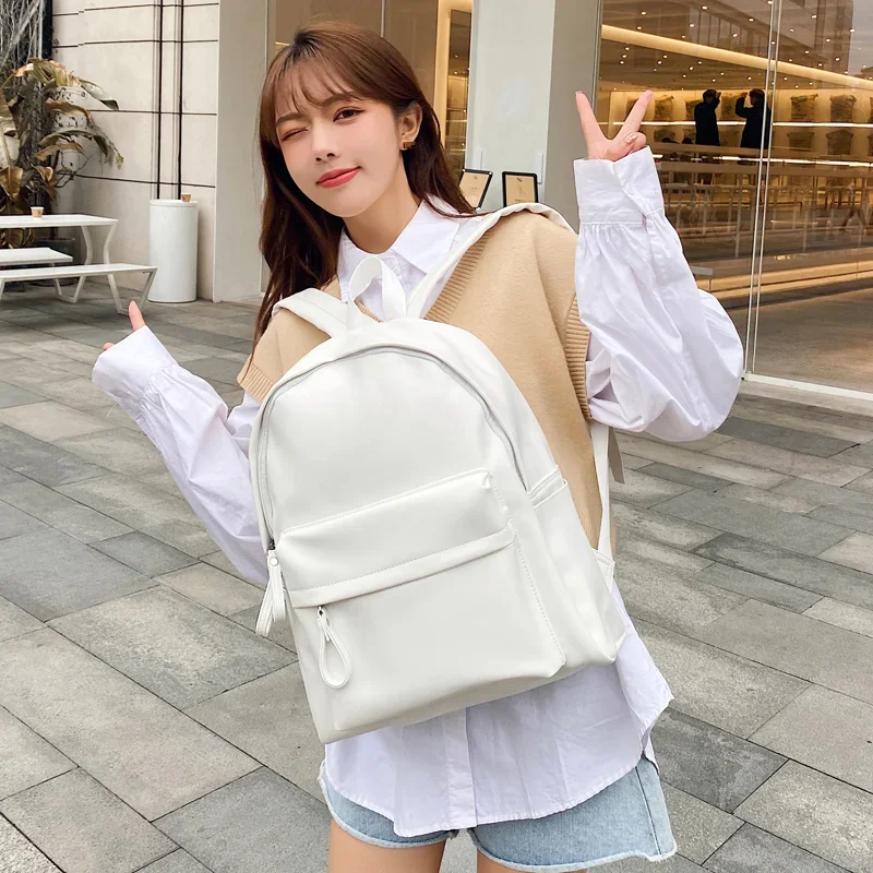 

Fashion Woman Backpack Large Capacity Leather Laptop Bagpack High Quality Book Schoolbag for Teenage Girls Student Mochila