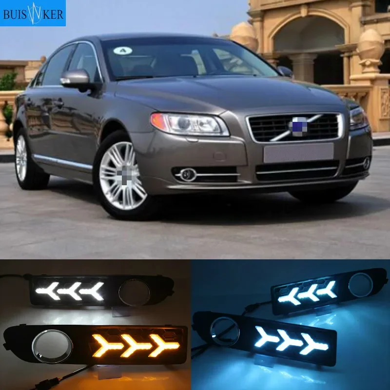 

2 шт. светодиодный Автомобильные светодиодные дневные ходовые огни для Volvo S80 S80L 2007 2008 2009 2010 2011 2012 2013