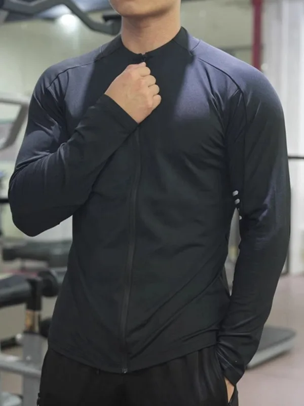 

Ice Silk Stand Collar High Elastic Fitn Jaet Men Women Slim Fit Casual Sports Training Outdoor Morning Run Sun Protectio...