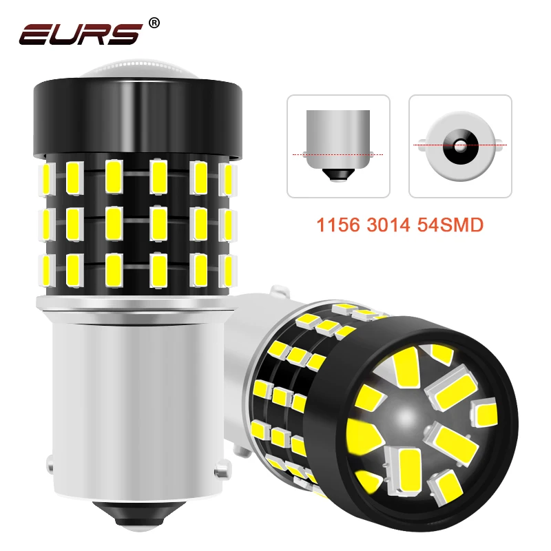 

EURS P21 Светодиодный автомобильный фонарь BA15S BAY15D P21W PY21W 3014 54smd Сигнальный фонарь Дополнительные стоп-сигналы 20 Вт Лампа заднего хода DRL Задний фонарь