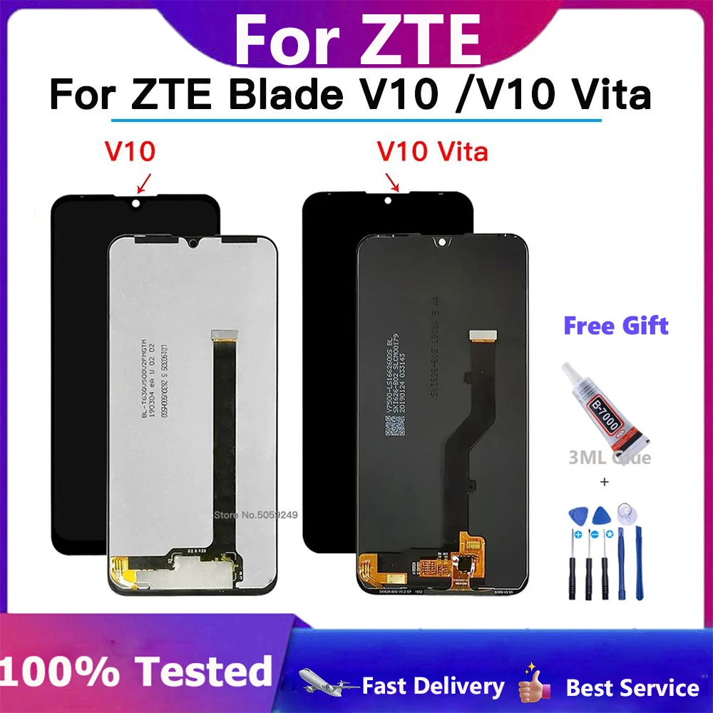 High Quality For ZTE Blade V10 Vita LCD Display Touch Screen Digitizer With Frame LCD for ZTE V10 LCD 100% Tested + glue + tools