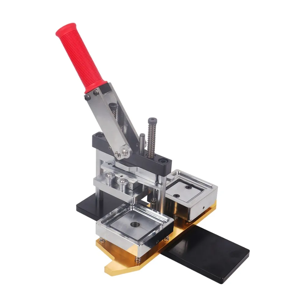 63.5x63.5mm Square Refrigerator Badge Press Machine Rotating Metal Sheetl with Paper Cutter and 100 PCS Magnet Parts