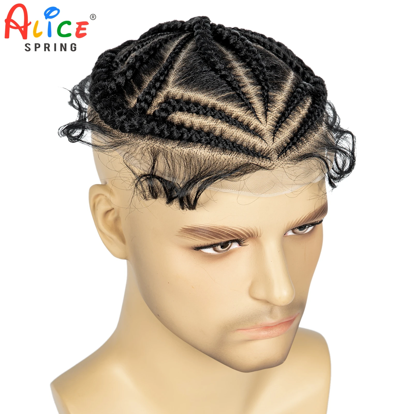 

Парик мужской Плетеный ромбовидный, HD Full Lace Cornrow Box, синтетический передний парик для африканских косичек