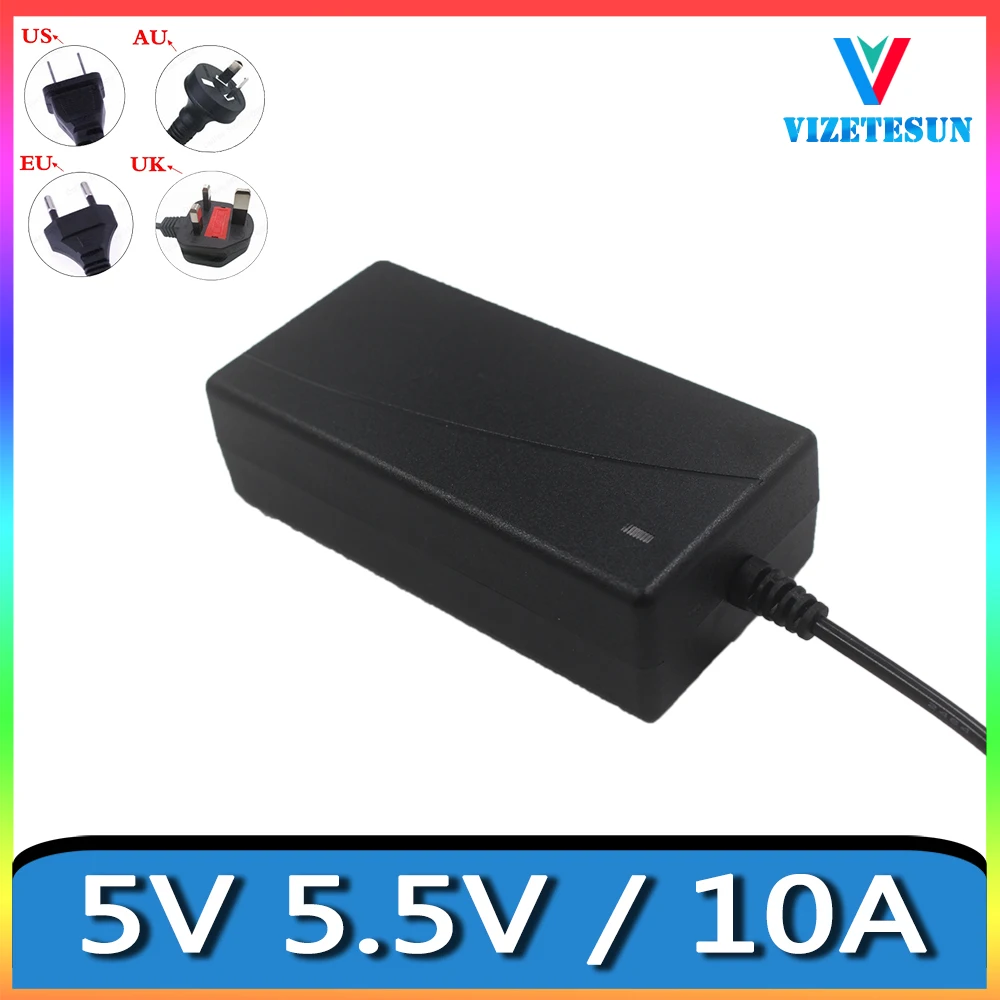 5.5V 10A Power Adapter 5V 10A Switching Power Supply Universal DC Stabilized Power Cord Charger Cord