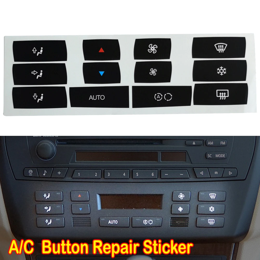 Car AC Central Control Button Sticker For BMW X3 E83 03-10 Climate Control Button Repair Decal Sticker Auto Interior Accessories