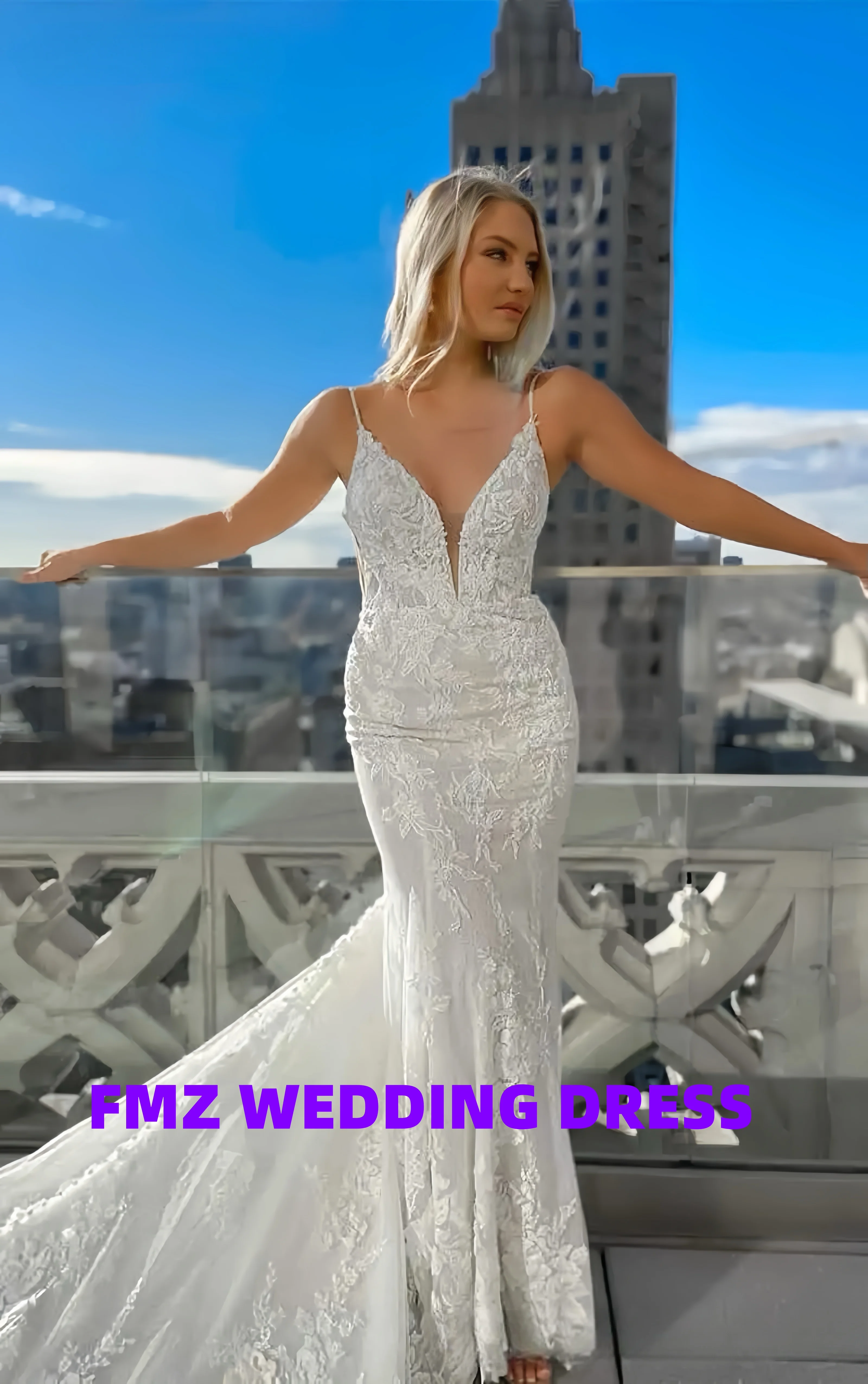 

Customized sexy wedding dress V-neck halter sleeveless Mermaid robe de mariee wedding dress vestidos de novia