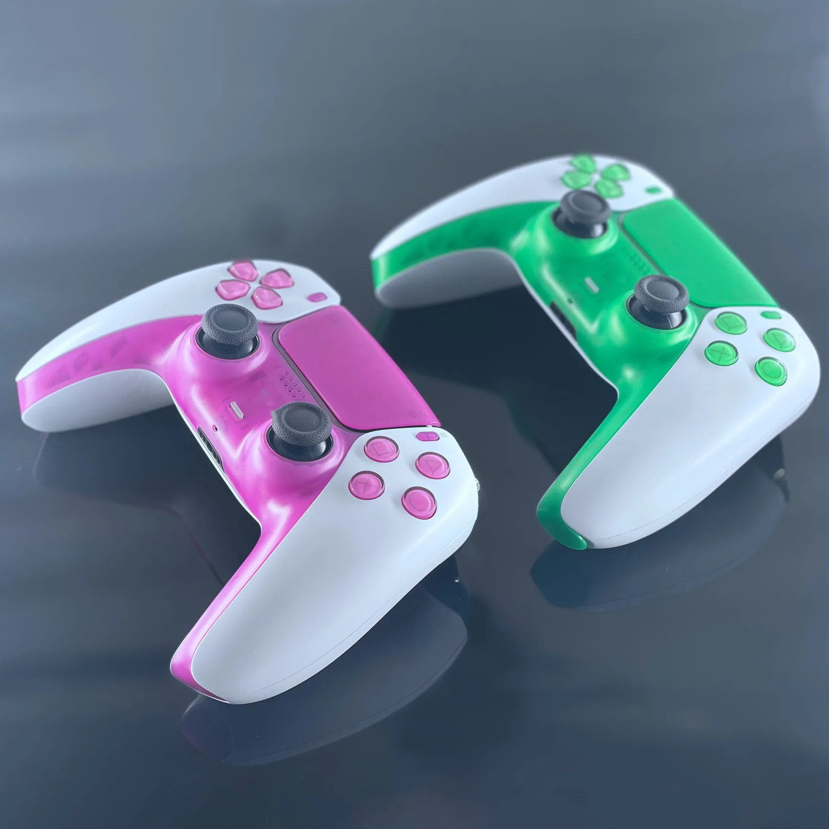 ABFN-Thumb عصا قبضة غطاء غمبد الديكور قطاع شل استبدال الغطاء الأمامي كيت لملحقات سوني PS5