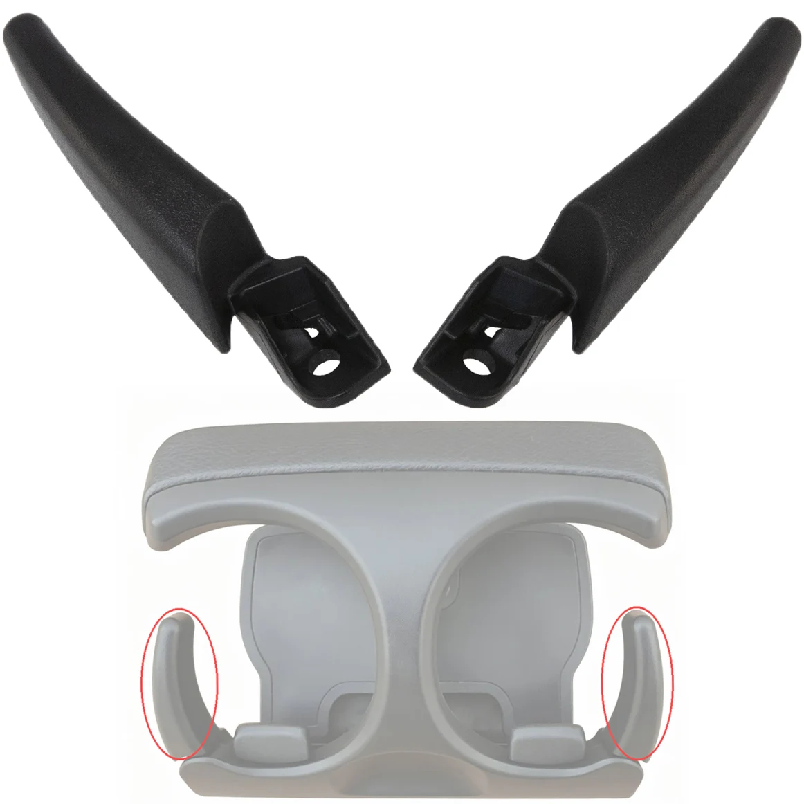 Ersatz-Armlehnen-Kits für den vorderen Mittelkonsolen-Getränkehalter für Lexus LS430 2001-2006 55620-50030-A1 – Detail 1
