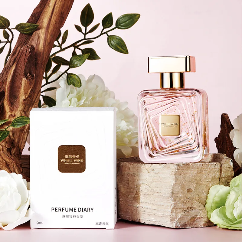 Perfume Diary Cyclone Gold Foil Perfume Women's Long-lasting Light Fragrance Natural Fresh Peony Citrus Body Perfume 50ml