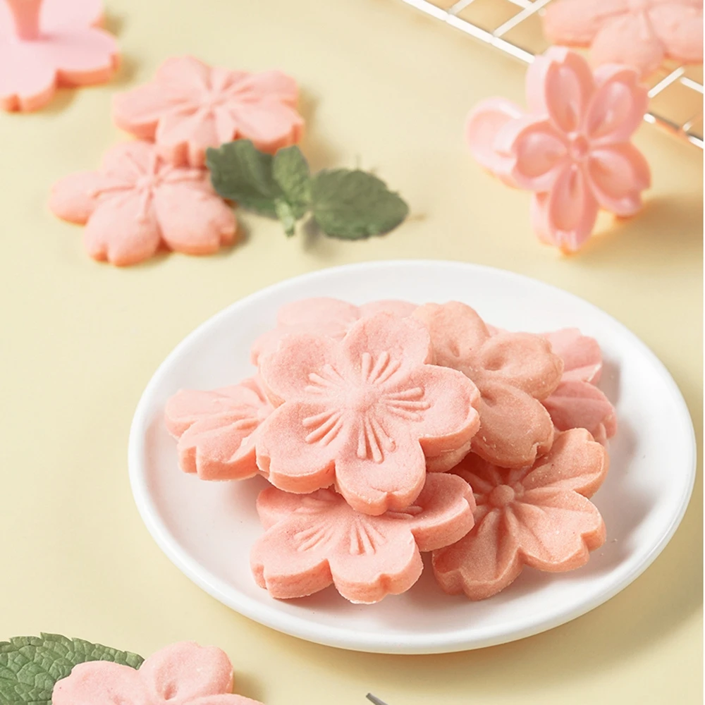 Charm Pink Fondant DIY Baking Tool Bakeware Dessert Hand Pressure Cookie Mold Biscuit Cutter Cake Cookie Maker Biscuit Mold