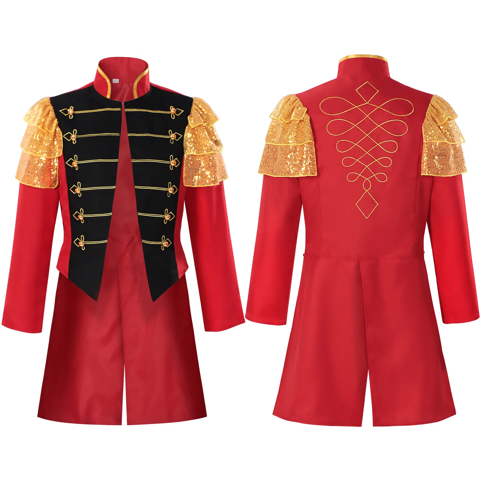

Medieval Cosplay Coat Circus Stage Performance Party Dress Fancy Outerwear Costume Halloween Ringmaster Jacket New 2026