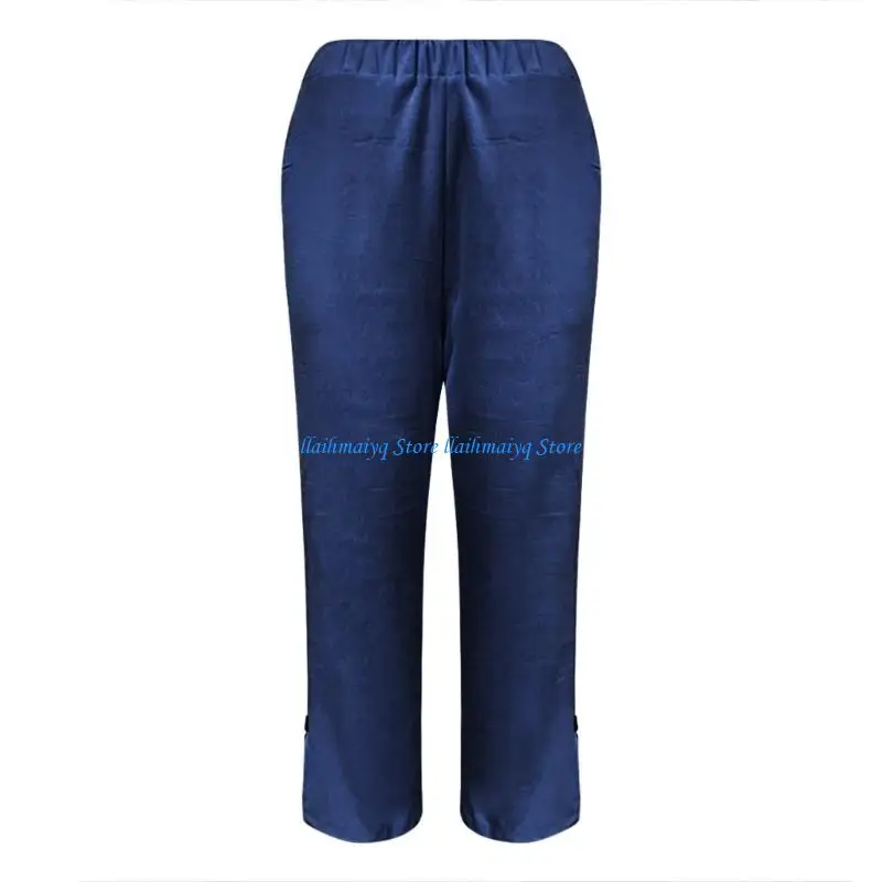 

573B Women's Polyester Mix Pants High Rise Stretch Design Casual Trousers for Hiking Running and Social Event