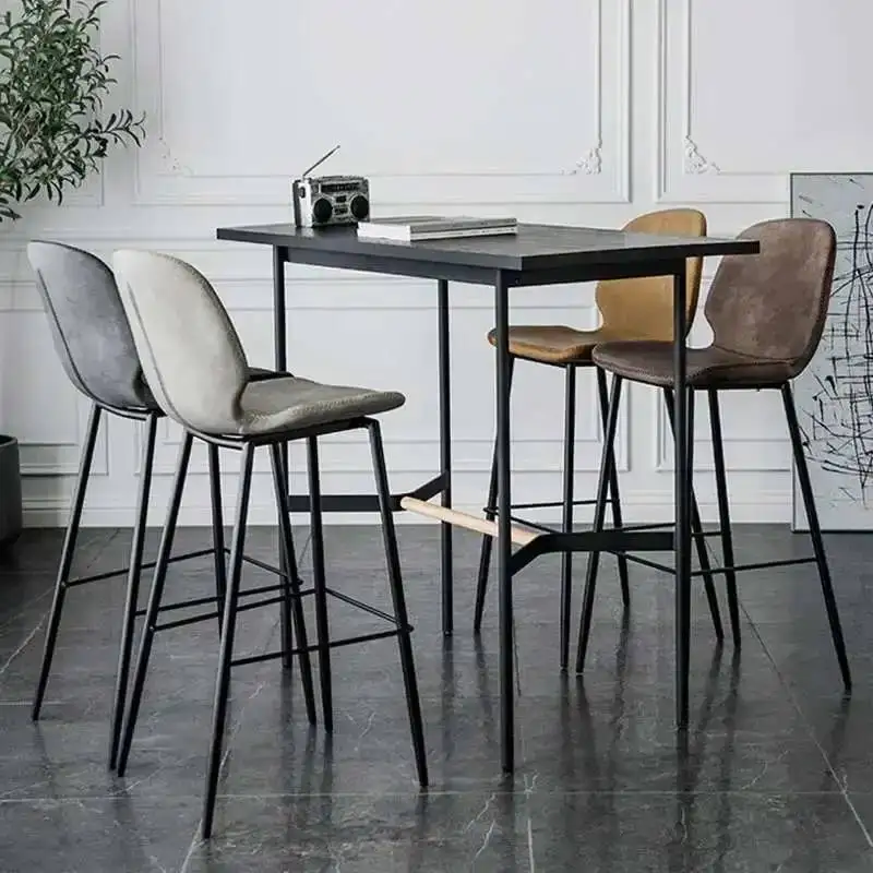 

Креативный кованый современный магазин, минималистичный железный барный стул для отдыха, бар для бара, кофе, коммерческий скандинавский стул, дизайнерский хит продаж