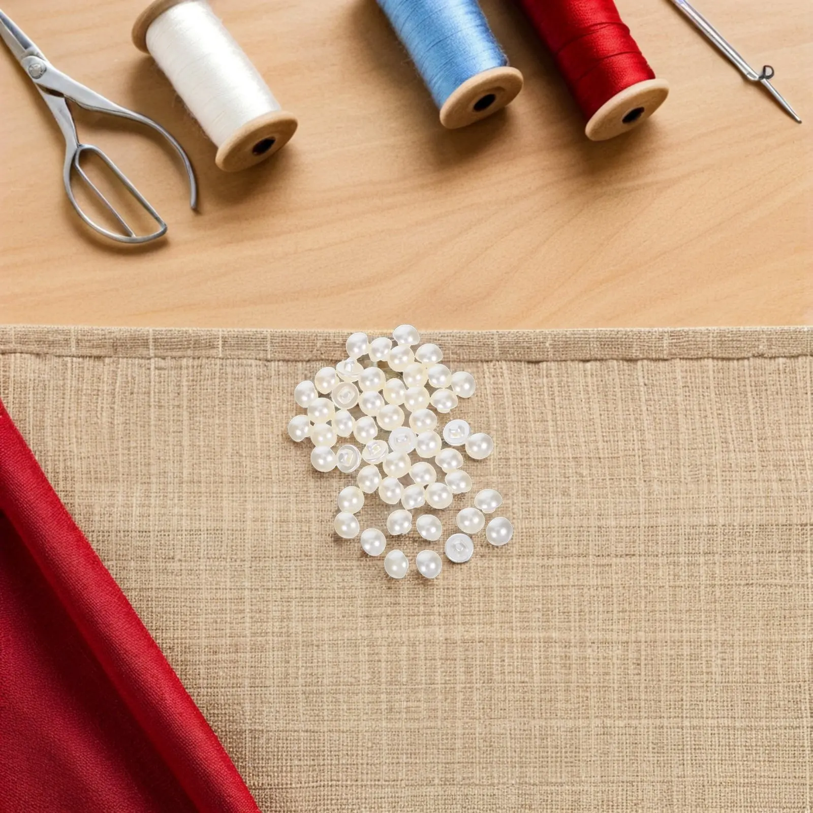 50Pcs Decorative Pearl Buttons Mushroom Dome Sew-on Craft Buttons for Sweater Shirt Blouse Chiffon Dress Jacket Cardigan