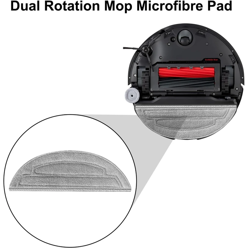 6Pcs Mopping Cloths Replacement Parts For Roborock S8 Maxv Ultra / S8 Max Ultra Robot Vacuum Cleaner Mop Pads