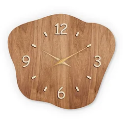 French-Style Retro Irregular Crystal Porcelain Wooden Wall Clock for Living Room, Bedroom, Kitchen, Home Decoration, Silent Quartz Clock, Holiday Gift, 12 Inches 14inch 16inch (Battery Not Included)