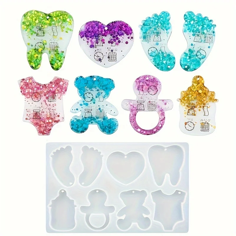 Foot & Love Pendant Keychain Silicone Resin Mold Craft DIY Mould Crystal Epoxy Resin Casting Molds Candle Concrete Molds