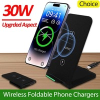 30W Fast Charging Station Wireless Charger Desktop Foldable Phone Chargers Pad For iPhone 16 15 14 13 12 Pro Max Samsung S24 S23