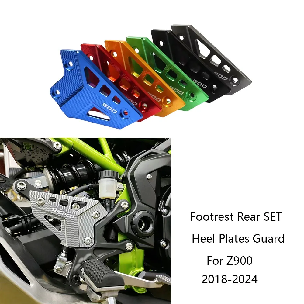 2018-2024 For KAWASAKI Z900 Z 900 Motorcycle Accessories FootPeg Footrest Rear SET Heel Plates Guard