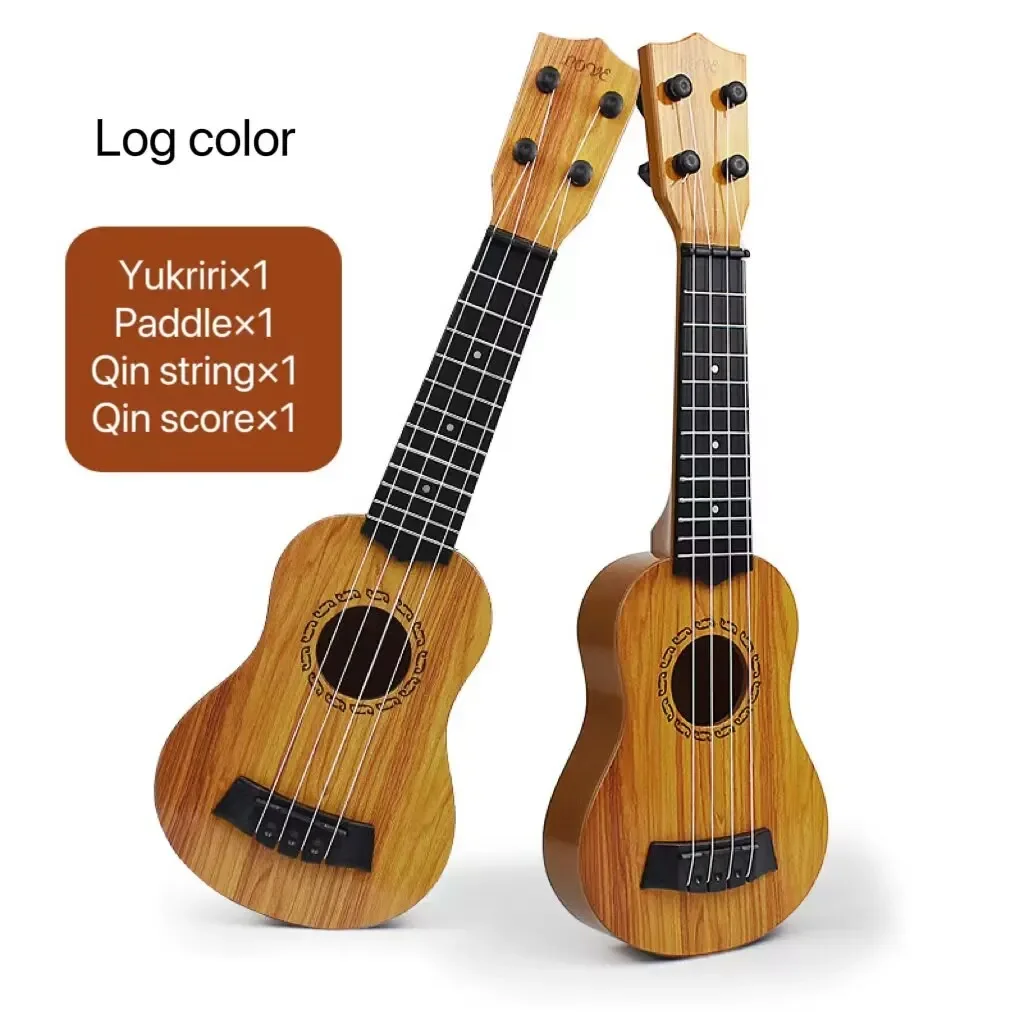 Children Guitar Ukulele Toy With Paddles Simulating Yukrili Music Toys Mini Four String Guitar