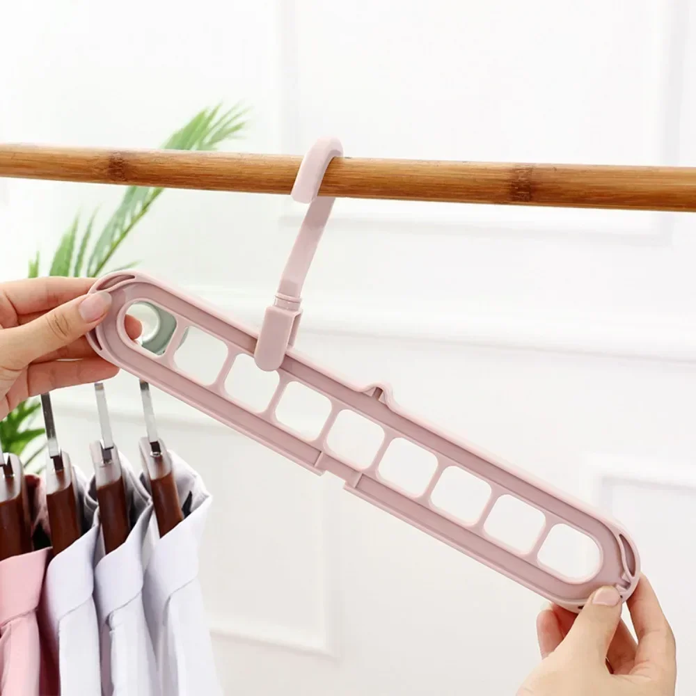 9-hole Clothes hanger organizer Space Saving Hanger multi-function folding hangers drying Racks Scarf clothes Storage