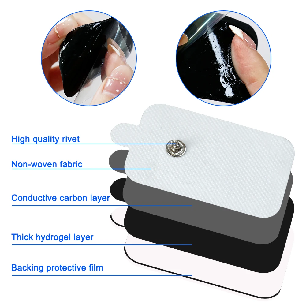 10/20Pcs TENS Electrode Pads Nerve Massage Pads Gel Reusable Massager Parch Replacement for Body EMS Muscle Stimulator Stickers view 5