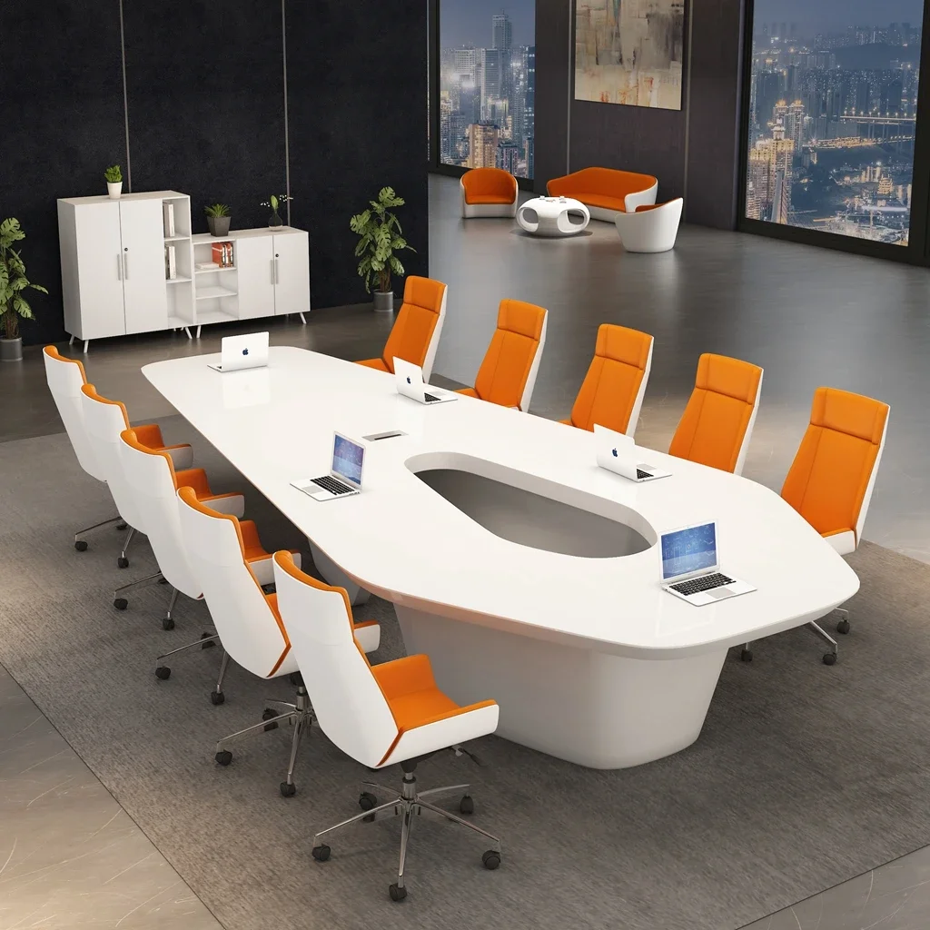 Office Furniture Boardroom Conference Table De Bureau Travail Mdf Desk Meeting Table 10 Persons Executive Room Table And Chair