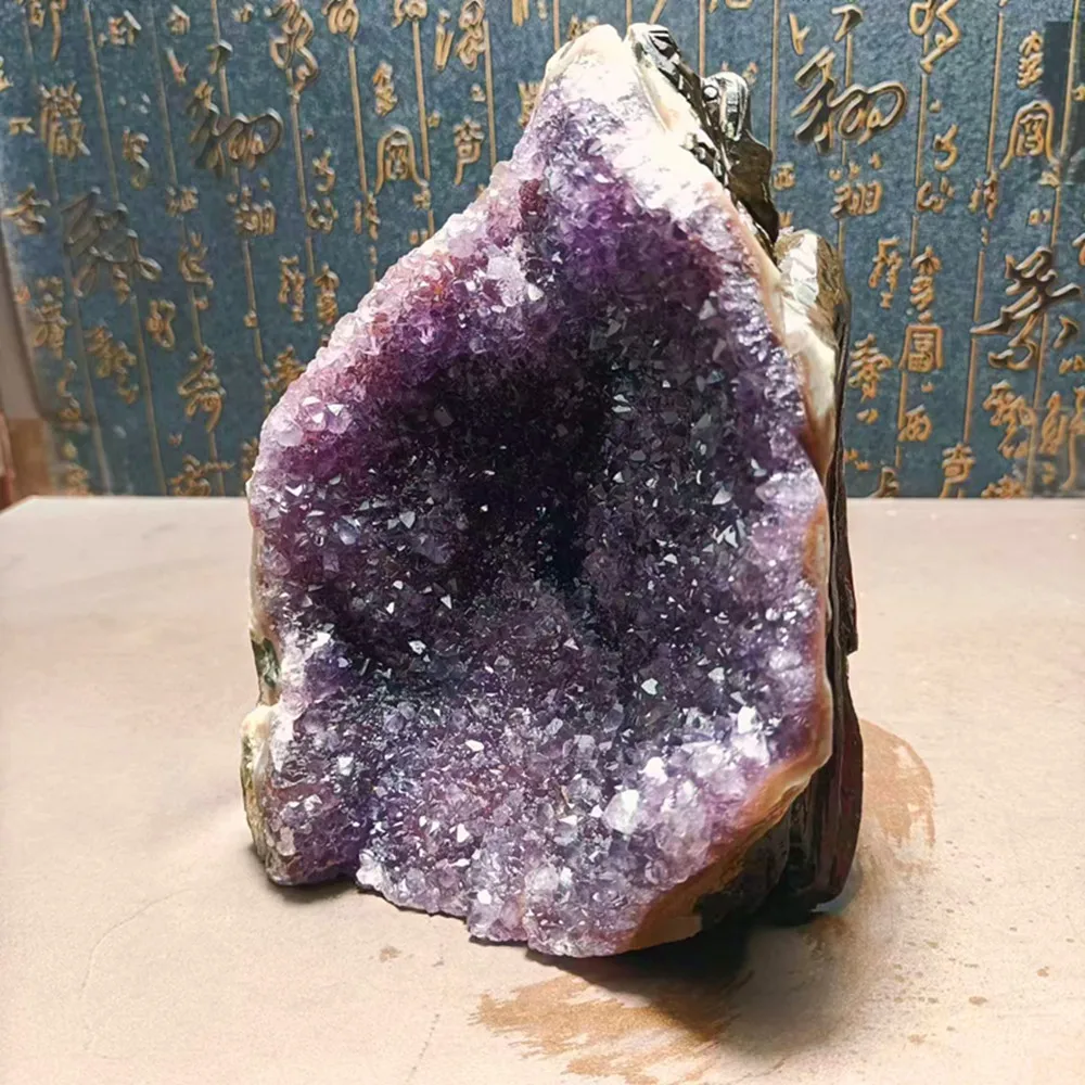 

Natural Energy Amethyst carved Dragon Quartz Crystal Gemstone Reiki Degaussing home decor Fashion gift and healing