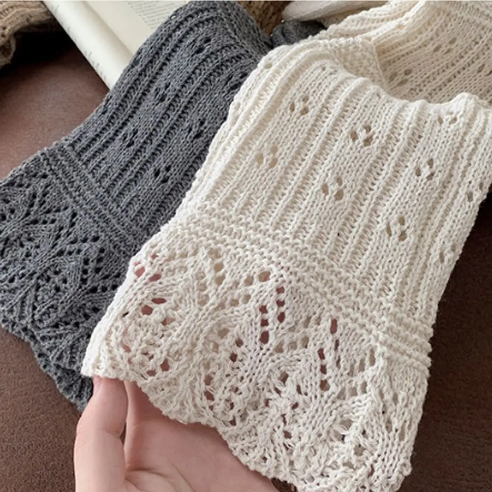 

New Knitted Hollow Calf Socks Breathable Harajuku Street Stacked Long Tube Socks Warmth Casual Mid Tube Socks Women Girls