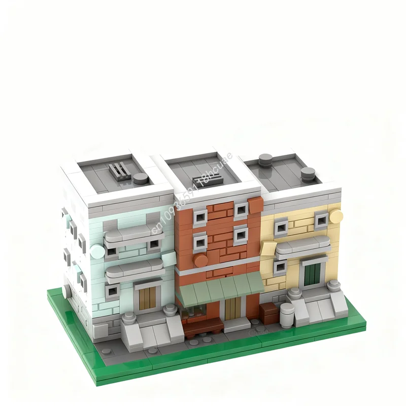 

572 шт. MOC микромасштабные апартаменты, мультяшная семья, модель, строительные блоки, сделай сам, детская модульная идея, игрушки, рождественские подарки