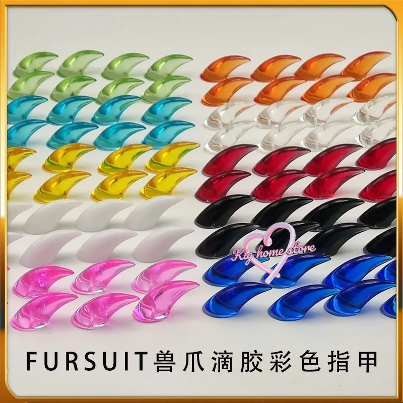 Furry Paws Claws Animal Gloves Drip Glue Nails Fursuit Animal Claws Color DIY Pointed Claws Paws Accessories