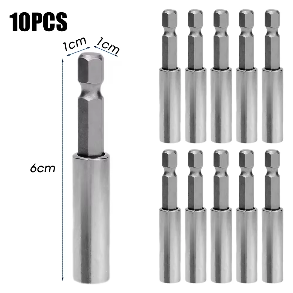 10pcs Magnetic Extension Socket Drill Bit Holder 1/4\