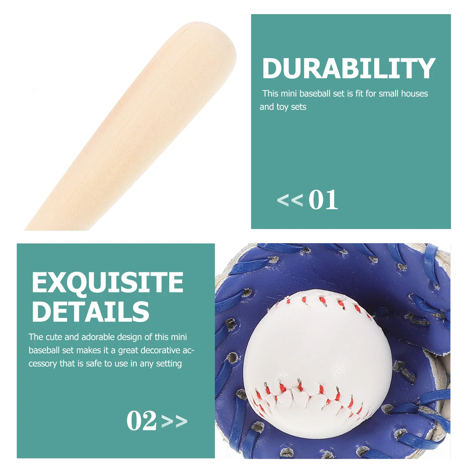 สามชิ้นชุด PU ไม้ของเล่นลูกบอลกีฬา Miniatures แบบพกพาสนุกตกแต่งการออกแบบที่ทนทาน Bright