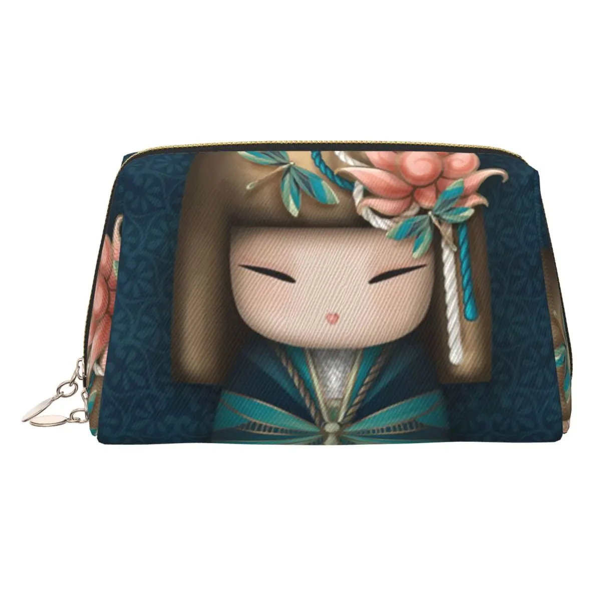 

Японская кукла Сакура Кокеши, косметичка для женщин, дорожный косметический органайзер, модные сумки для хранения туалетных принадлежностей