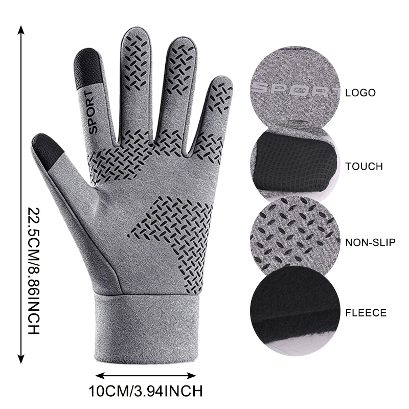 Men Sports Gloves Non-slip Silicone Palm Breathable Outdoor Cycling Fishing Full Finger Sport Gloves