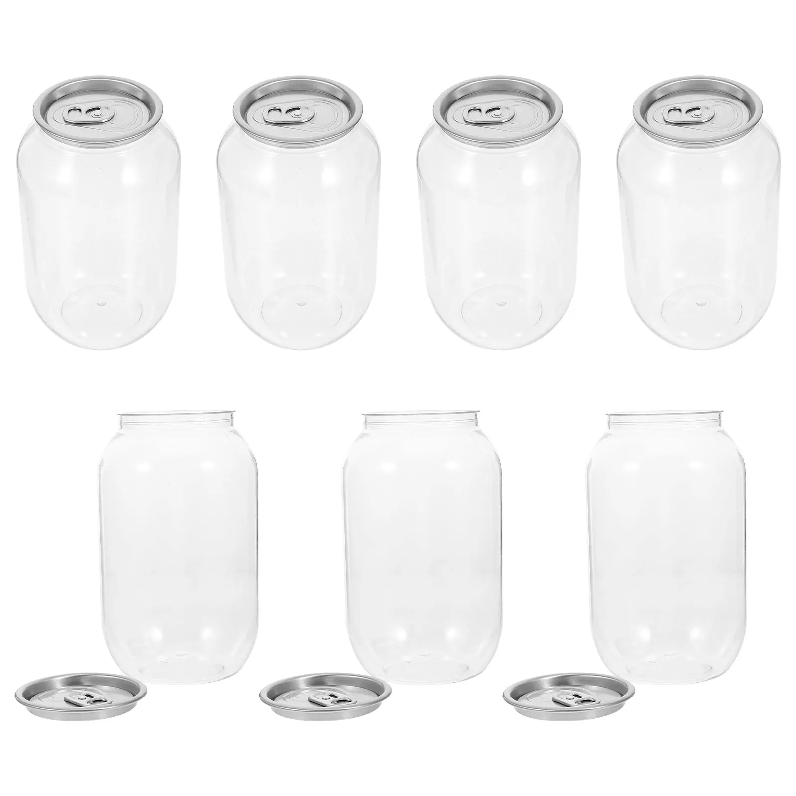 10pcs 500ml Large Cans for Juice Tea Coffee Soda Beverages Empty Plastic Drink Storage Containers Canning Jars