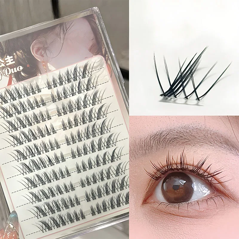 

Novice Self-adhesive Transparent Stem False Eyelashes Single Cluster Segmented Natural Thick Curled Eyelashes Makeup Tool