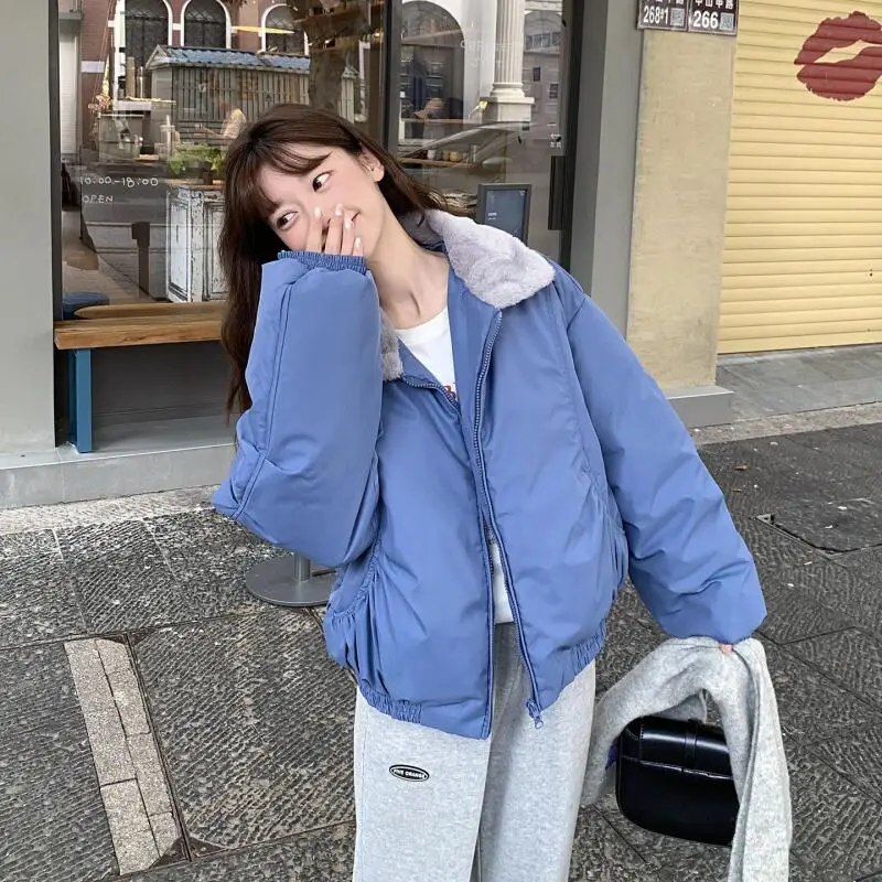 

Women's Coat winter autumn Jacket Outerwear Warm Fleece Lined Short Quilted Thick Loose Student Cotton Coat