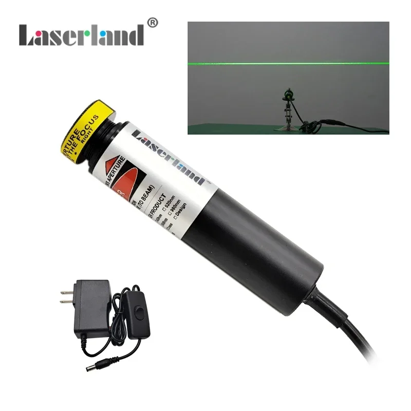 Imagem -03 - Projetor Gerador Verde Focalizável 532nm Módulo de Linha Laser Serragem Marcenaria Pântano Casa Assombrada Efeitos de Iluminação 18 mm