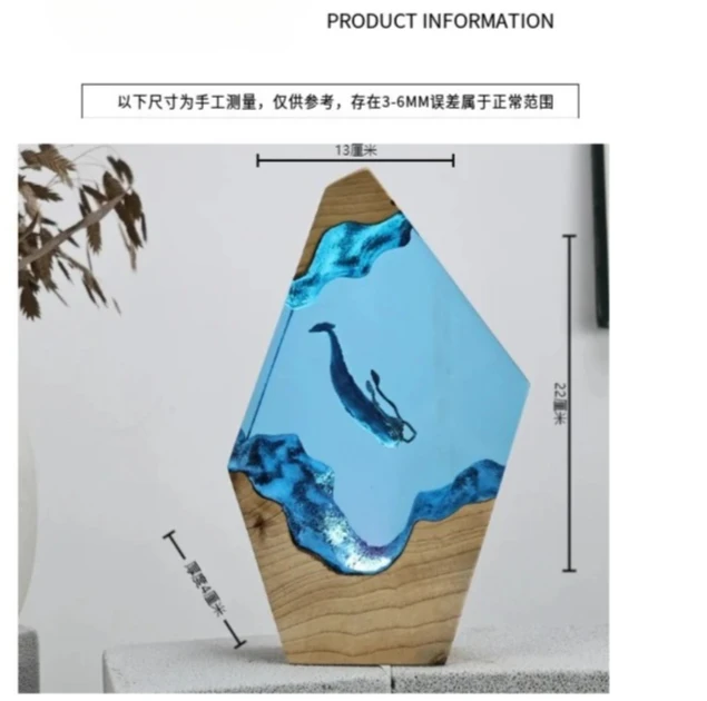 

Creative Whale Diver Resin Night Lamp Decoration Piece Solid Wood Ocean Style Atmosphere Home Decorative Artwork Exquisite Gift
