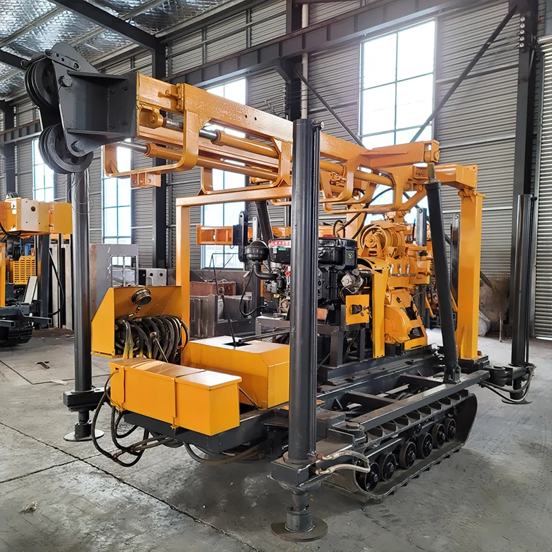 Impianto di perforazione rotante idraulico portatile personalizzato per la costruzione di pozzi d'acqua con foro profondo Profondità di perforazione di 300 m Motore diesel Nuovo fo