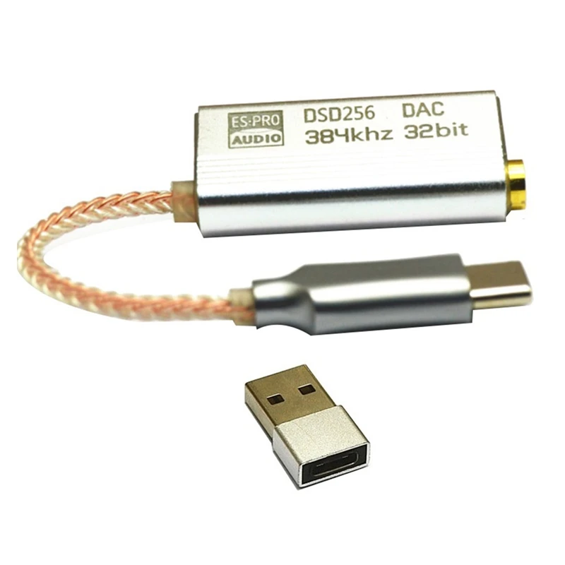 

DAC ES9318 USB Type C Адаптер для наушников Hi-Fi декодирование AMP Адаптер Звуковая карта для Android Type C до 3,5 мм