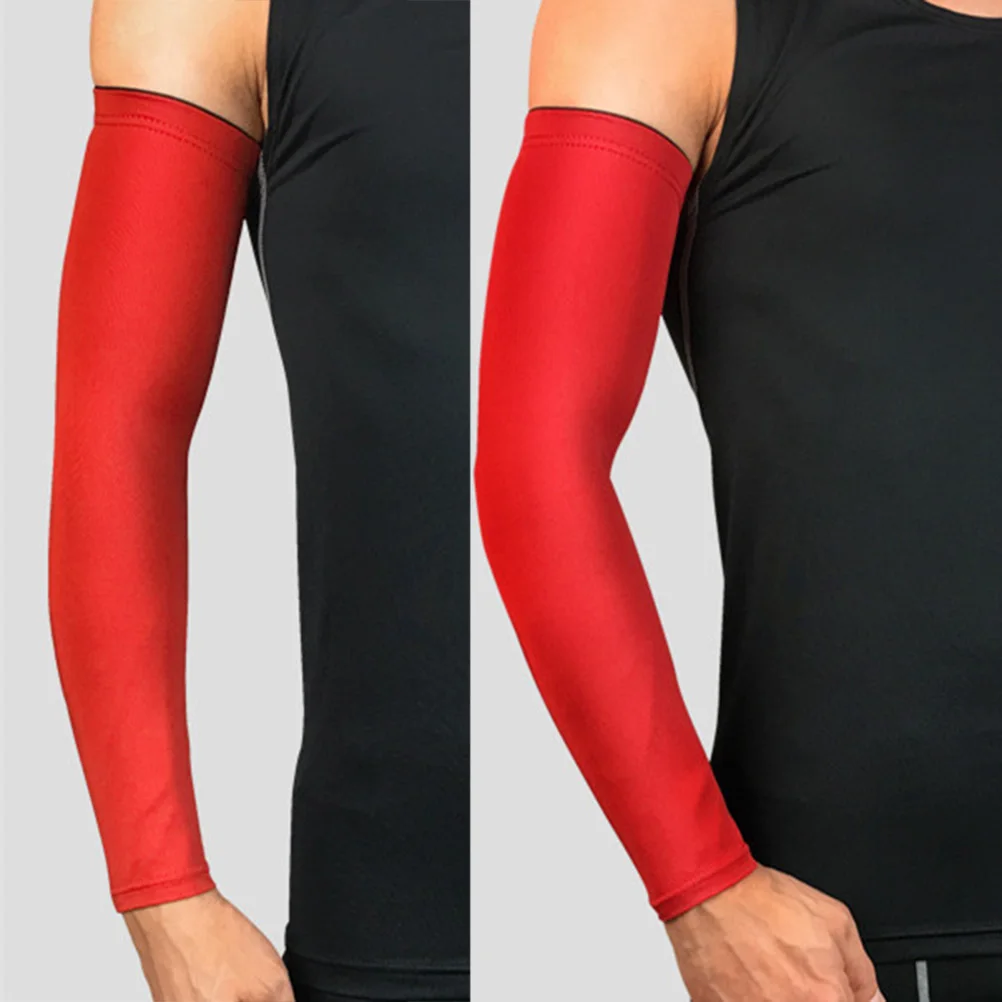 

1Pair Sun Protector Elbow Guard Sleeve Padded Stretchy Compression Arm Support for Basketball Football Dark Blue