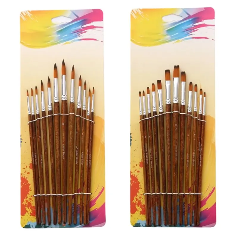 [NEW!】 Versatile Artist Brushes-24Pcs Professional Acrylic Paint Brush Set-Full Size Range For Oil, Watercolor& Mixed Art