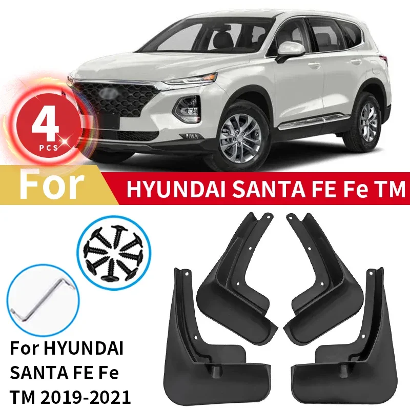 

Mudguards For Hyundai Santa Fe TM Mud Flaps 2019 2020 2021 2022 2023 Splash Guards Fender MudFlaps Front Rear Car Accessories